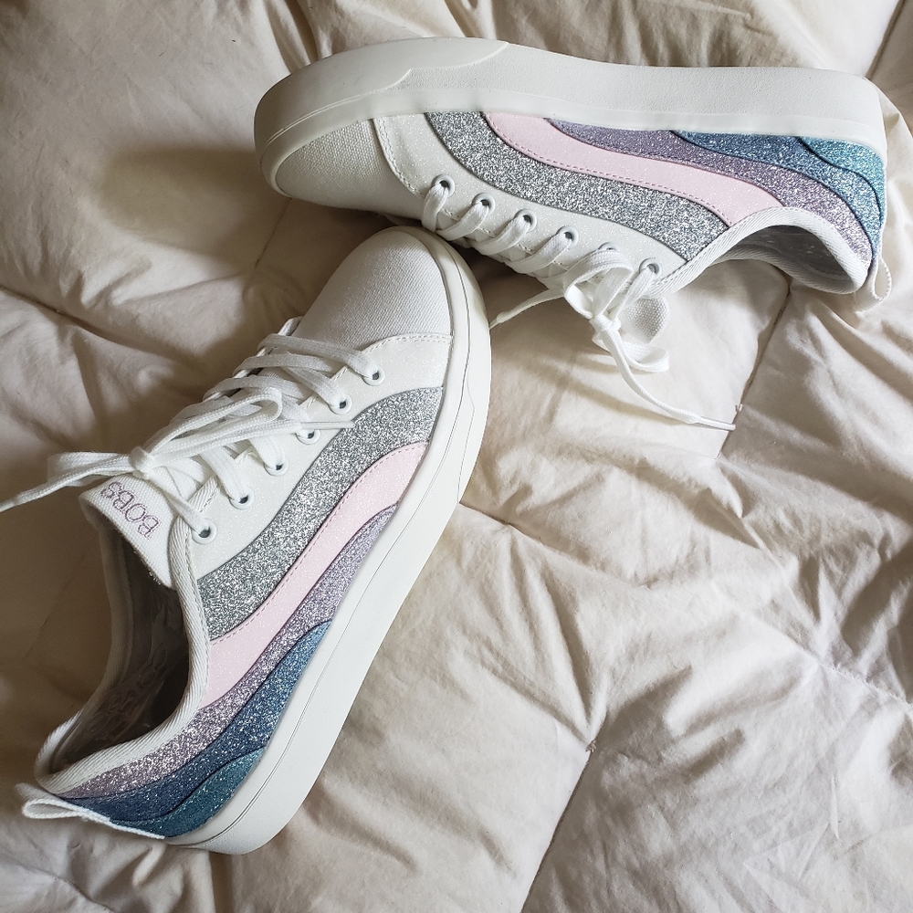 Bob's from Skechers memory foam glitter sneakers